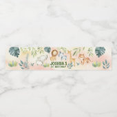 Dierenpark Waterfles Label, Safari Wild One Label Etiket (Enkel label)