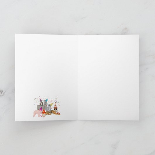 Dierenpartij - Dieren op de geboorte Kaart (Binnen)