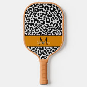 Dierenpatroon Monogram Naam Zwart Wit Sport Pickleball Paddle (Voorkant)