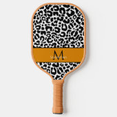 Dierenpatroon Monogram Naam Zwart Wit Sport Pickleball Paddle (Achterkant)