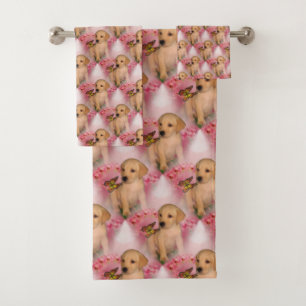 Dierenpatrouille gele lab puppy Butterfly Bad Handdoek