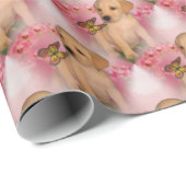 Dierenpatrouille gele lab puppy Butterfly Cadeaupapier (Rol Hoek)