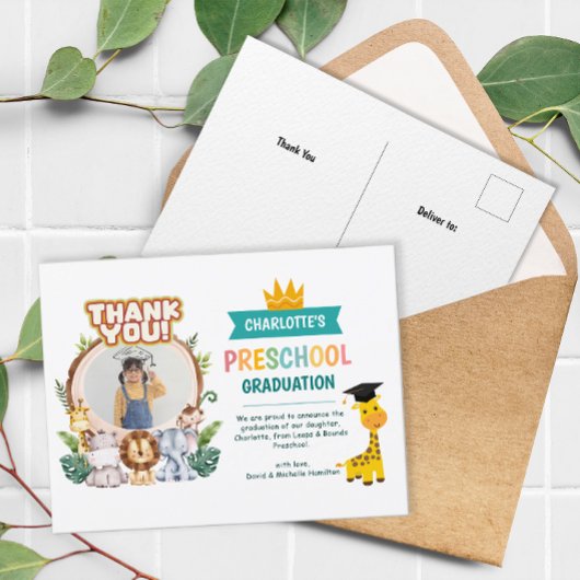 Dierenpeuterschool foto Afstuderen Dank u Briefkaart