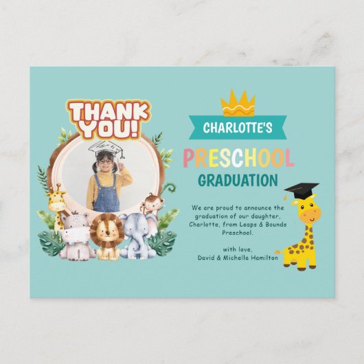 Dierenpeuterschool foto Afstuderen Dank u Briefkaart (Voorkant)