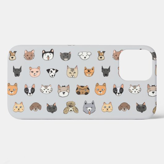 Dierenplezier: Katten Honden Doodle Mix Case-Mate iPhone Case (Achterkant (horizontaal))