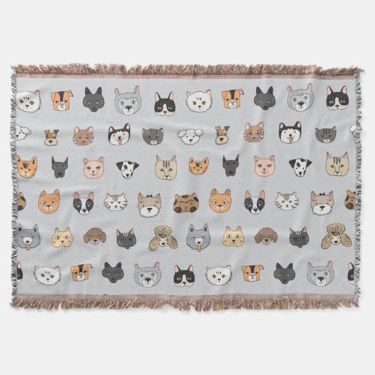 Dierenplezier: Katten Honden Doodle Mix Deken (Voorkant)