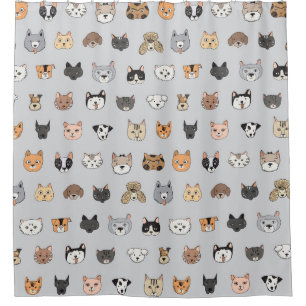 Dierenplezier: Katten Honden Doodle Mix Douchegordijn