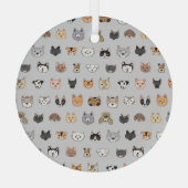 Dierenplezier: Katten Honden Doodle Mix Glas Ornament (Achterkant)