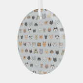 Dierenplezier: Katten Honden Doodle Mix Glas Ornament (Voorkant links)