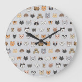 Dierenplezier: Katten Honden Doodle Mix Grote Klok (Voorkant)