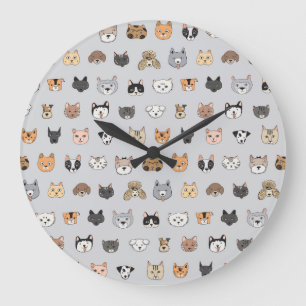 Dierenplezier: Katten Honden Doodle Mix Grote Klok