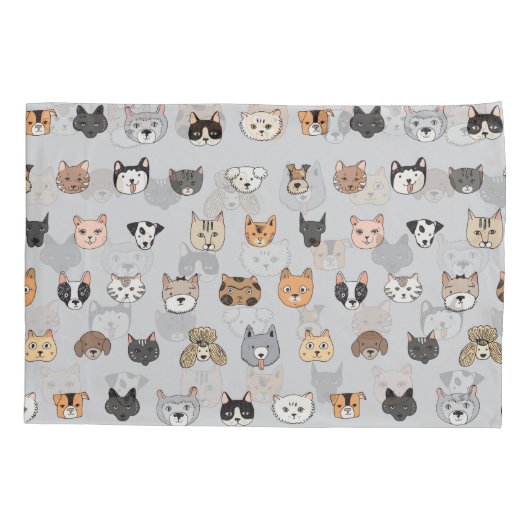 Dierenplezier: Katten Honden Doodle Mix Kussensloop (Achterkant)