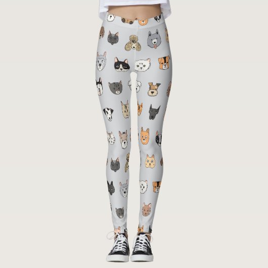 Dierenplezier: Katten Honden Doodle Mix Leggings (Voorkant)