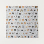 Dierenplezier: Katten Honden Doodle Mix Wandkleed (Voorkant)