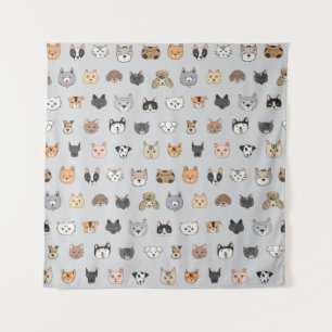 Dierenplezier: Katten Honden Doodle Mix Wandkleed