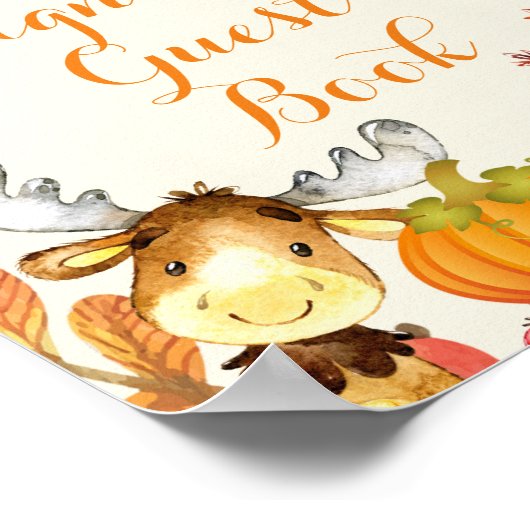 Dierenpompoen Onderteken ons gastboek Poster (Hoek)