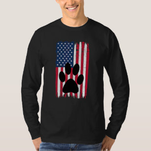 Dierenpoot Silhouet Amerikaanse vlag USA Patriotti T-shirt