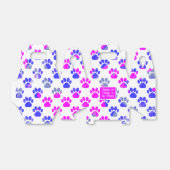 Dierenpoot silhouet blauw roze pawty papier bedankdoosjes (Uitgevouwen)