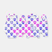 Dierenpoot silhouet blauw roze pawty papier bedankdoosjes (Uitgevouwen)