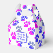 Dierenpoot silhouet blauw roze pawty papier bedankdoosjes (Voorkant Zijde)