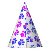 Dierenpoot silhouet blauw roze pawty papier feesthoedjes (Achterkant)