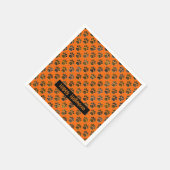 Dierenpoot Silhouet Halloween Pawty Sinaasappel Servet (Hoek)