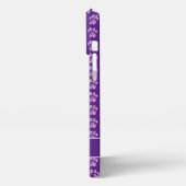 Dierenpoot Silhouet Paarse Roze op Paarse Custom iPhone Hoesje (Linkerkant)