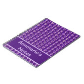 Dierenpoot Silhouet Paarse Roze op Paarse Custom Notitieboek (Linkerzijde)