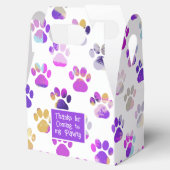 Dierenpoot silhouet Paarse roze pawty papier Bedankdoosjes (Geopend)