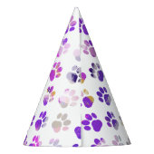 Dierenpoot silhouet Paarse roze pawty papier Feesthoedjes (Achterkant)
