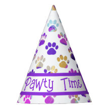 Dierenpoot silhouet Paarse roze pawty papier