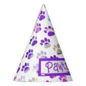 Dierenpoot silhouet Paarse roze pawty papier Feesthoedjes (Links)