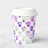 Dierenpoot silhouet Paarse roze pawty papier Papieren Bekers (Rechts)