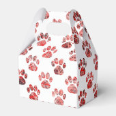 Dierenpoot Silhouet Rood Kerstmis Pawty Papier Bedankdoosjes (Achterkant)