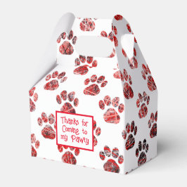 Dierenpoot Silhouet Rood Kerstmis Pawty Papier Bedankdoosjes