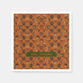 Dierenpoot Silhouet Thanksgiving Pawty Dk Sinaasap Servet (Voorkant)