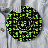 Dierenpootafdruk groen gepersonaliseerd ronde button 6,0 cm (In situ)