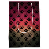 Dierenpootafdruk, huisdierpoot, geometrisch ontwer medium cadeauzakje (Achterkant)