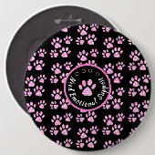 Dierenpootafdruk lichtroze gepersonaliseerd ronde button 6,0 cm (Voorkant /achterkant)