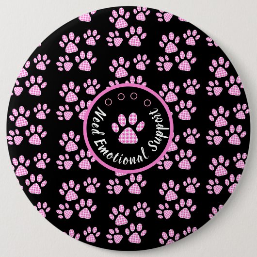 Dierenpootafdruk lichtroze gepersonaliseerd ronde button 6,0 cm (Voorkant)