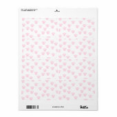 Dierenpootdruk. Licht roze en wit patroon. Etiket (Full Sheet)