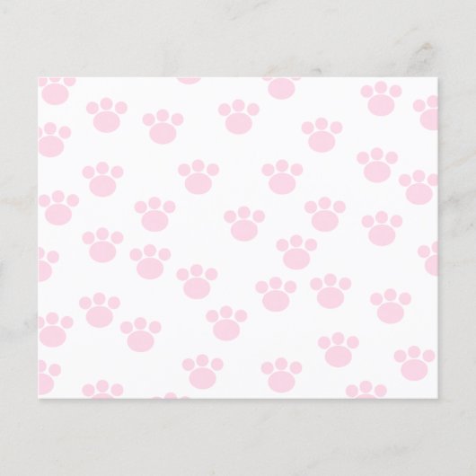 Dierenpootdruk. Licht roze en wit patroon. Flyer (Voorkant)
