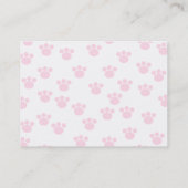 Dierenpootdruk. Licht roze en wit patroon. Visitekaartje (Achterkant)