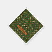 Dierenpootje Silhouet Thanksgiving Pawty Dk Groen Servet (Hoek)