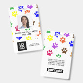 Dierenpoten Aangepaste Werknemersfoto Naam Badge (Voor- en achterkant)