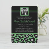 Dierenprint afstudeeruitnodigingen [Mint] Kaart (Staand voorkant)