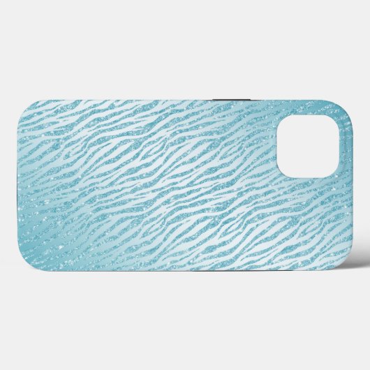 Dierenprint Blauw Glitter Glam Case-Mate iPhone Case (Achterkant (horizontaal))