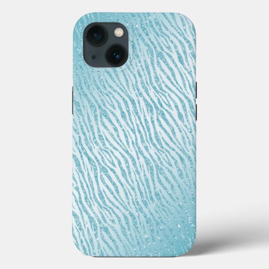 Dierenprint Blauw Glitter Glam Case-Mate iPhone Case (Achterkant)