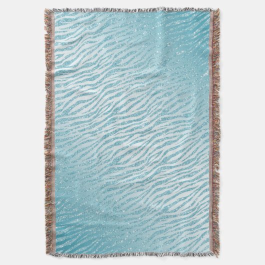 Dierenprint Blauw Glitter Glam Deken (Voorkant Verticaal)