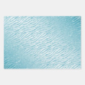 Dierenprint Blauw Glitter Glam Inpakpapier Vel (Voorkant)